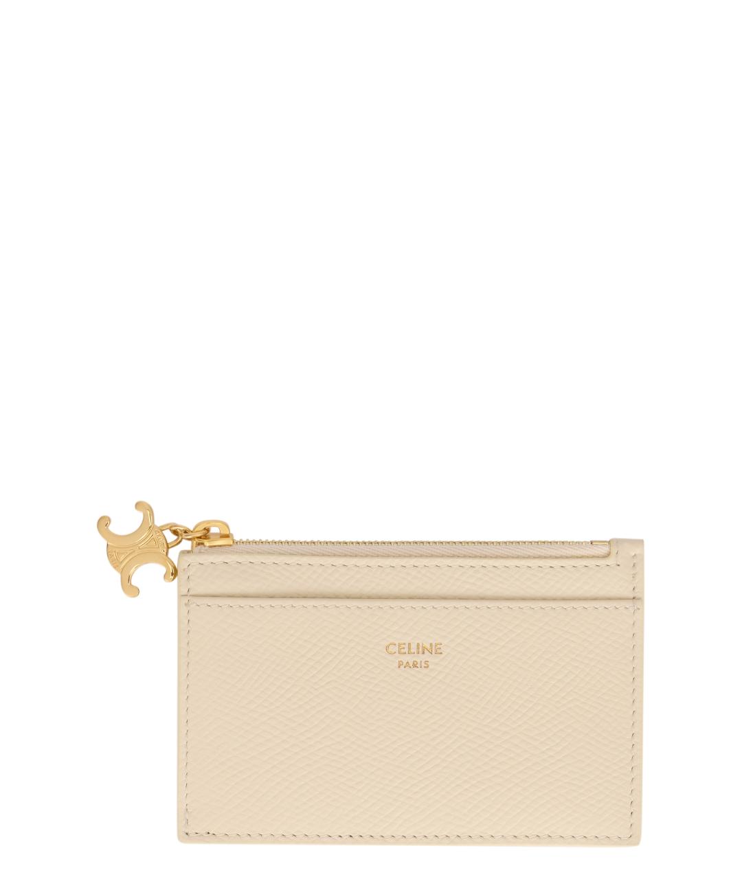 CELINE Бежевый кожаный кардхолдер, фото 1
