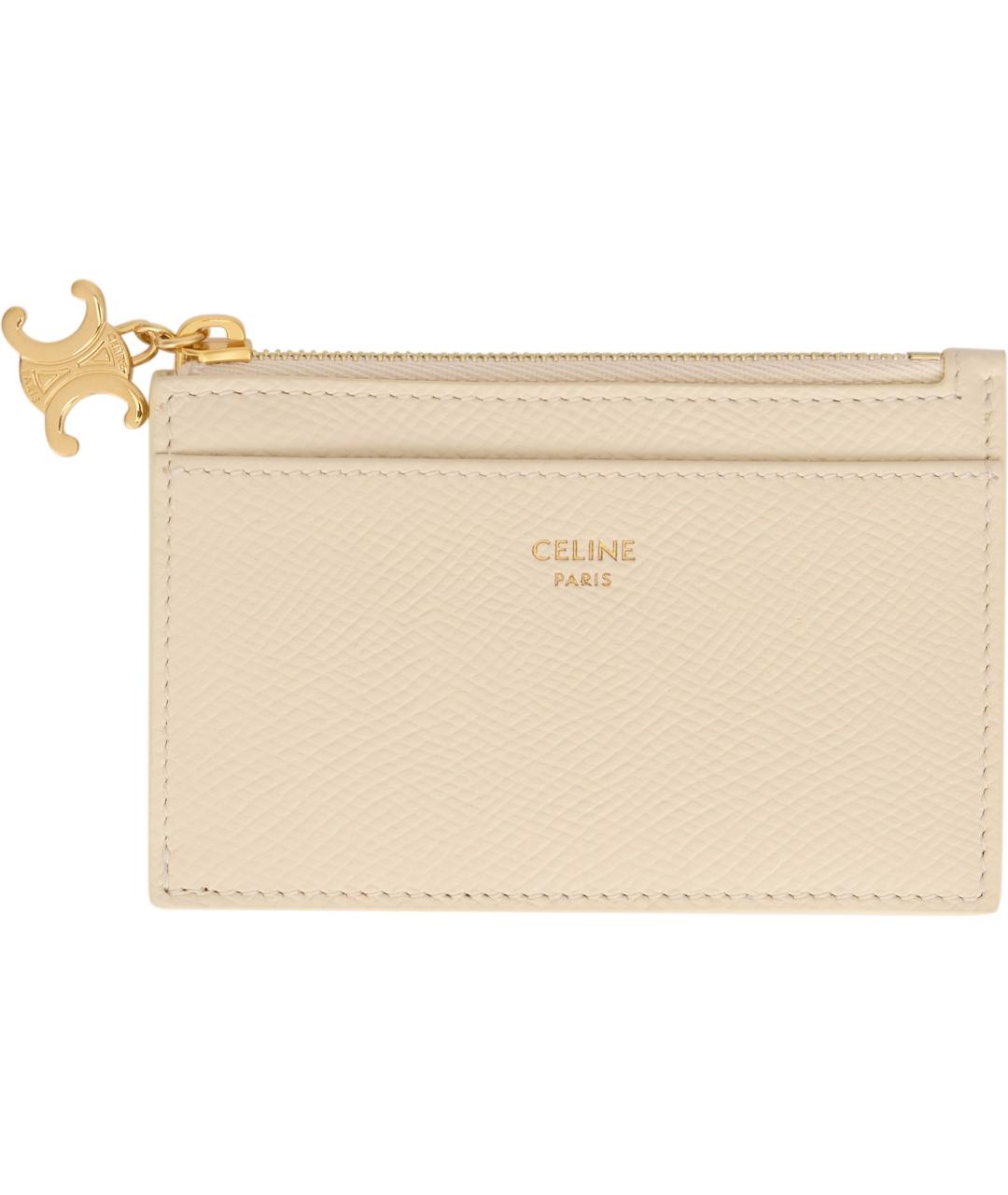 CELINE Бежевый кожаный кардхолдер, фото 2