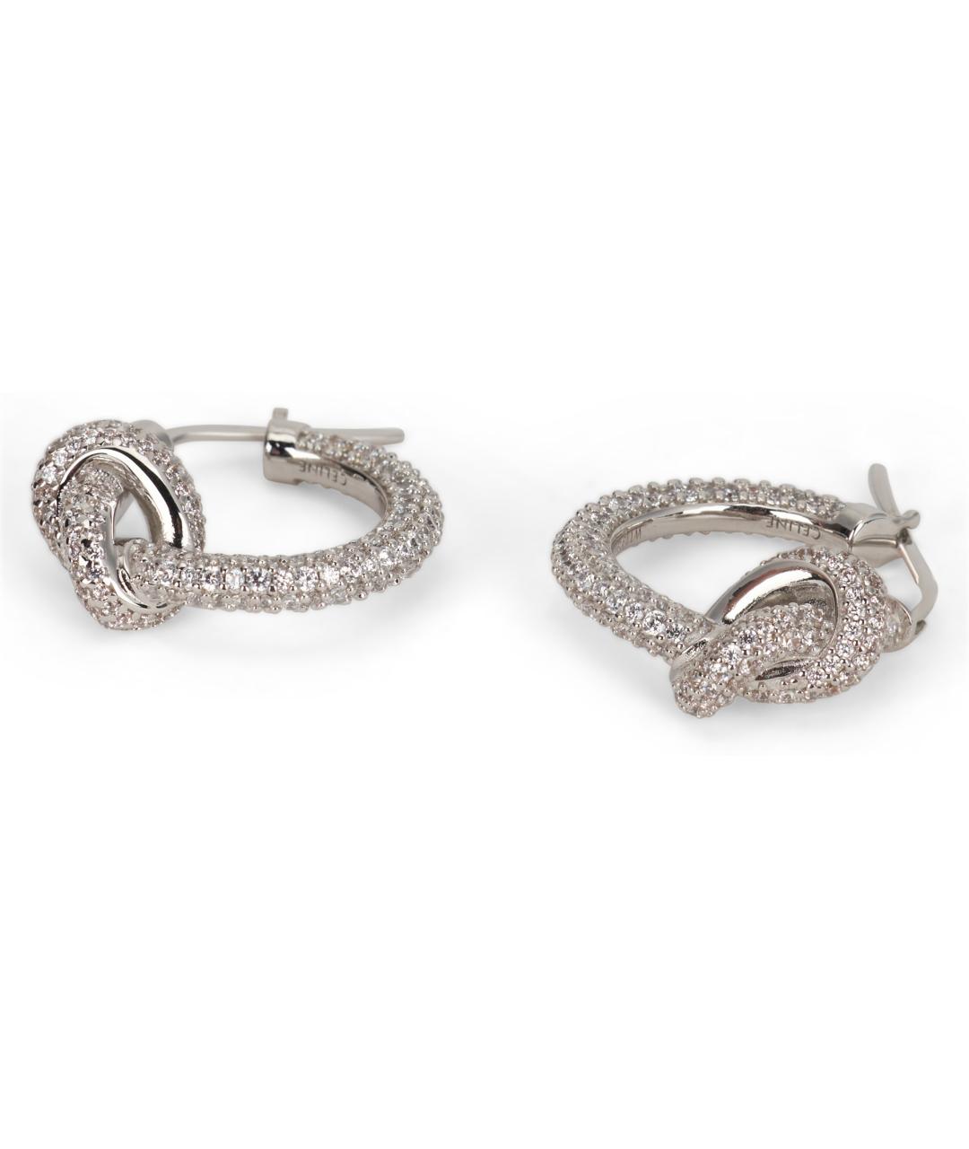 CELINE Серебряные металлические серьги, фото 3