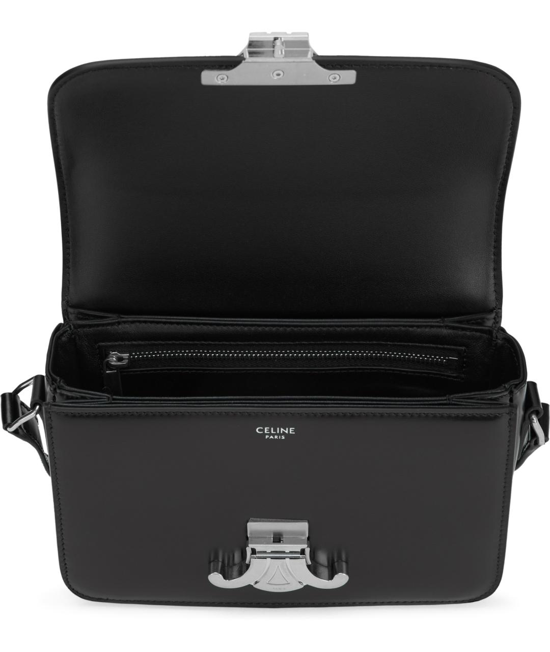 CELINE Черная кожаная сумка через плечо, фото 5