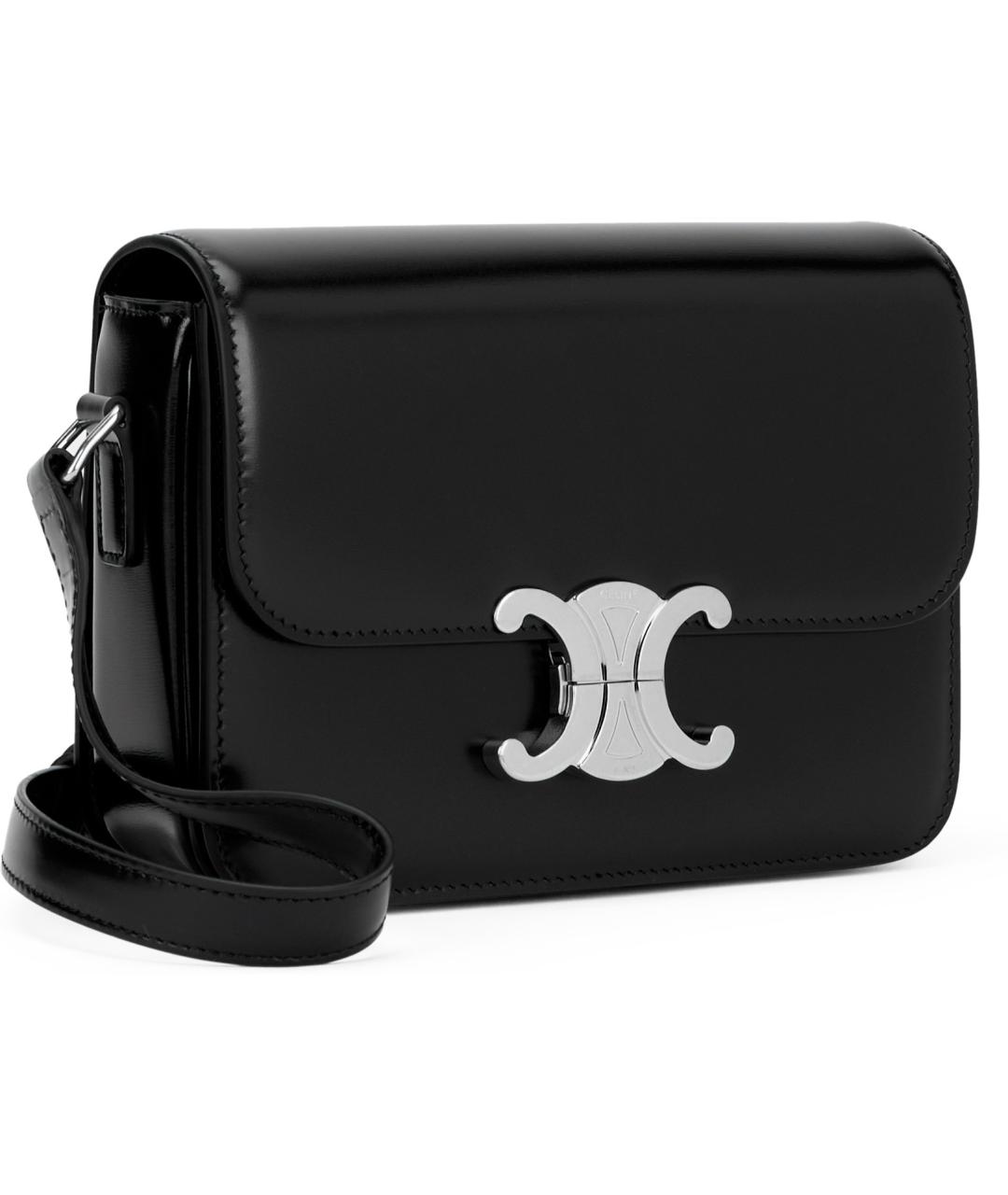 CELINE Черная кожаная сумка через плечо, фото 3