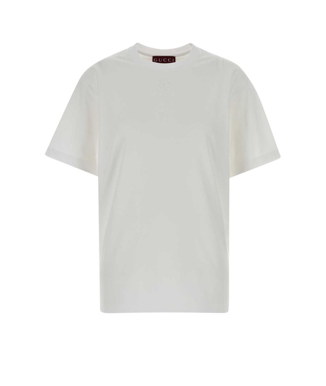GUCCI Белая хлопковая футболка, фото 1