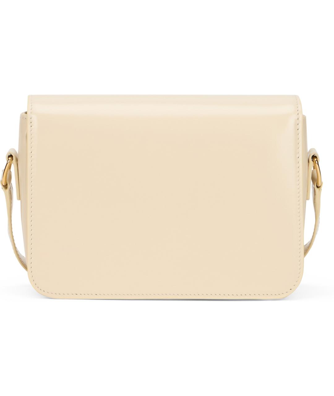 CELINE Бежевая кожаная сумка через плечо, фото 3