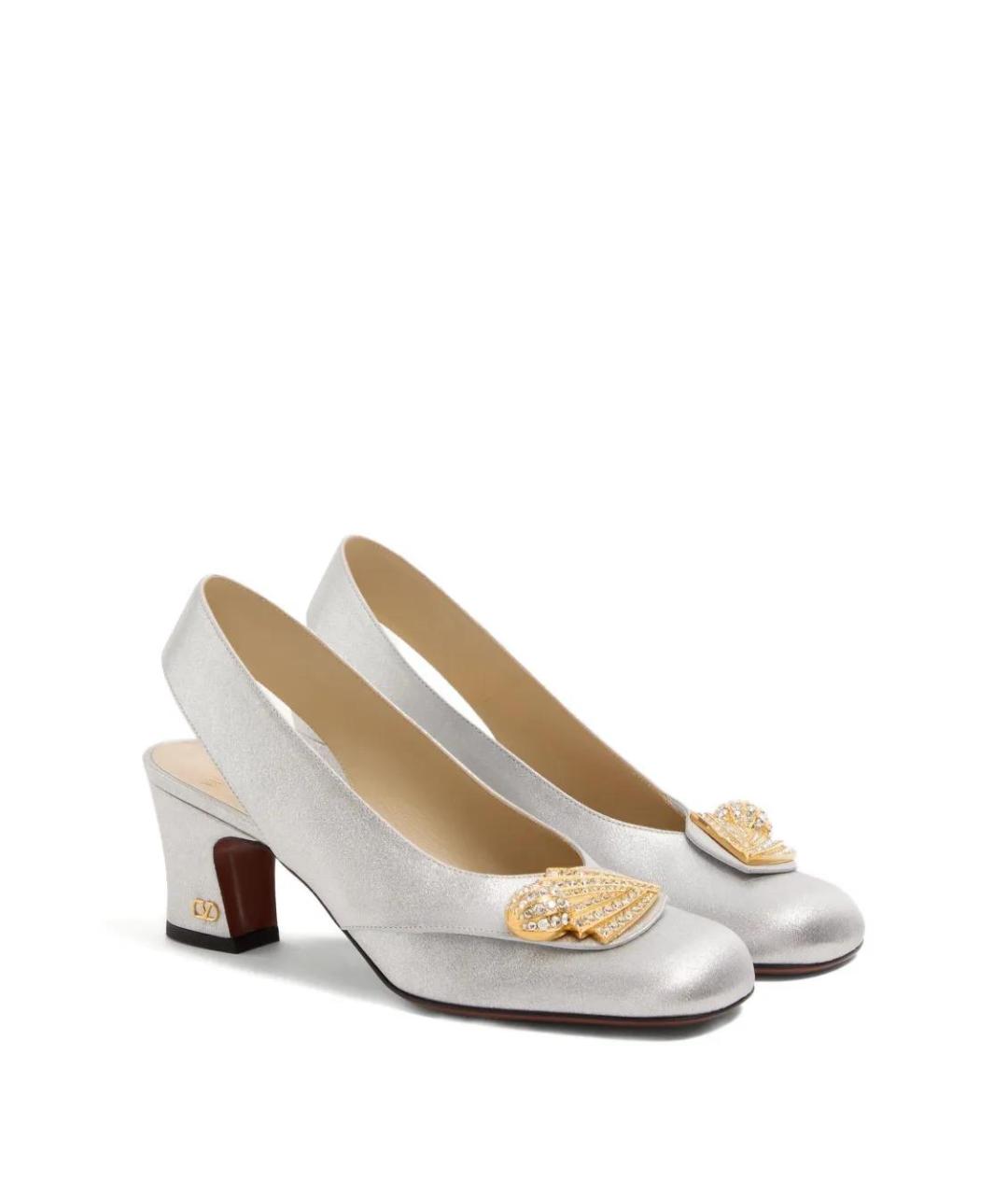 VALENTINO Серебряные кожаные туфли, фото 2