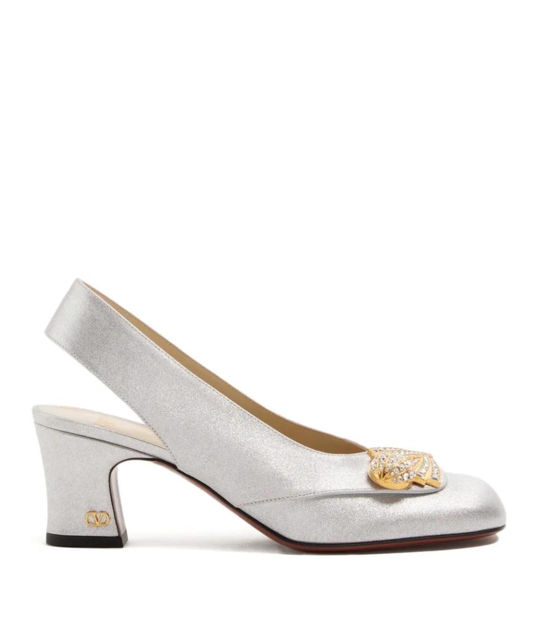 VALENTINO Серебряные кожаные туфли, фото 1