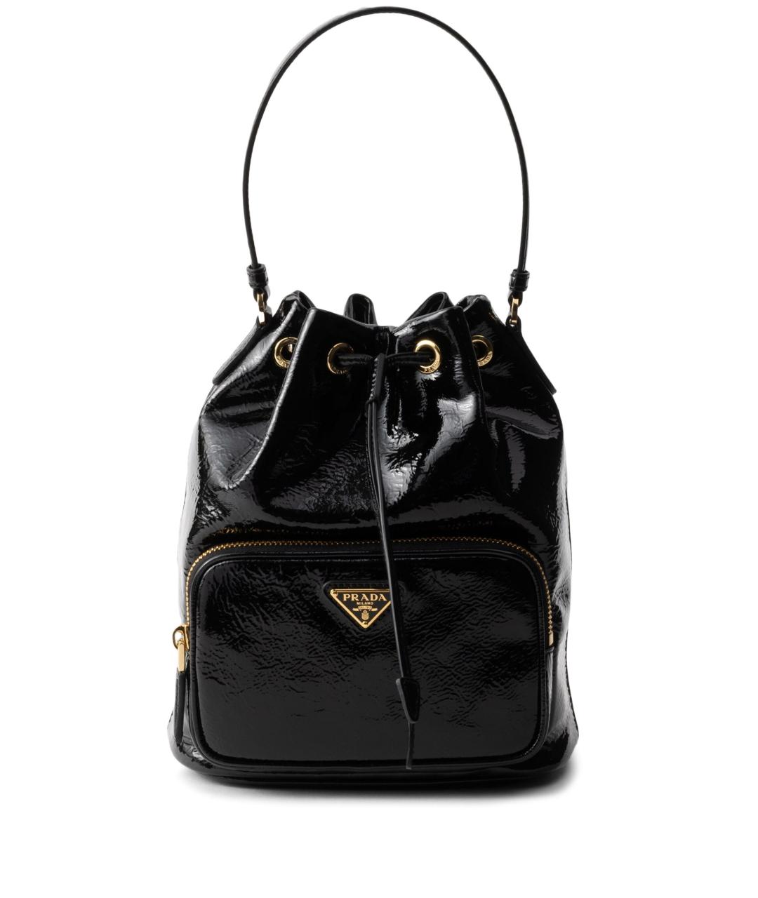 PRADA Черная кожаная сумка с короткими ручками, фото 1