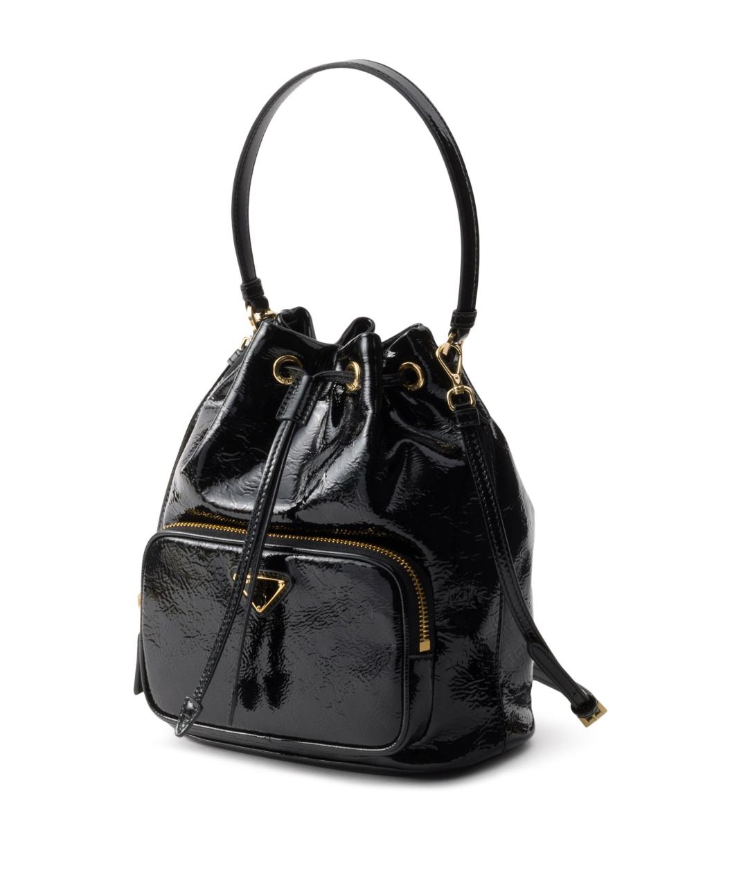 PRADA Черная кожаная сумка с короткими ручками, фото 3