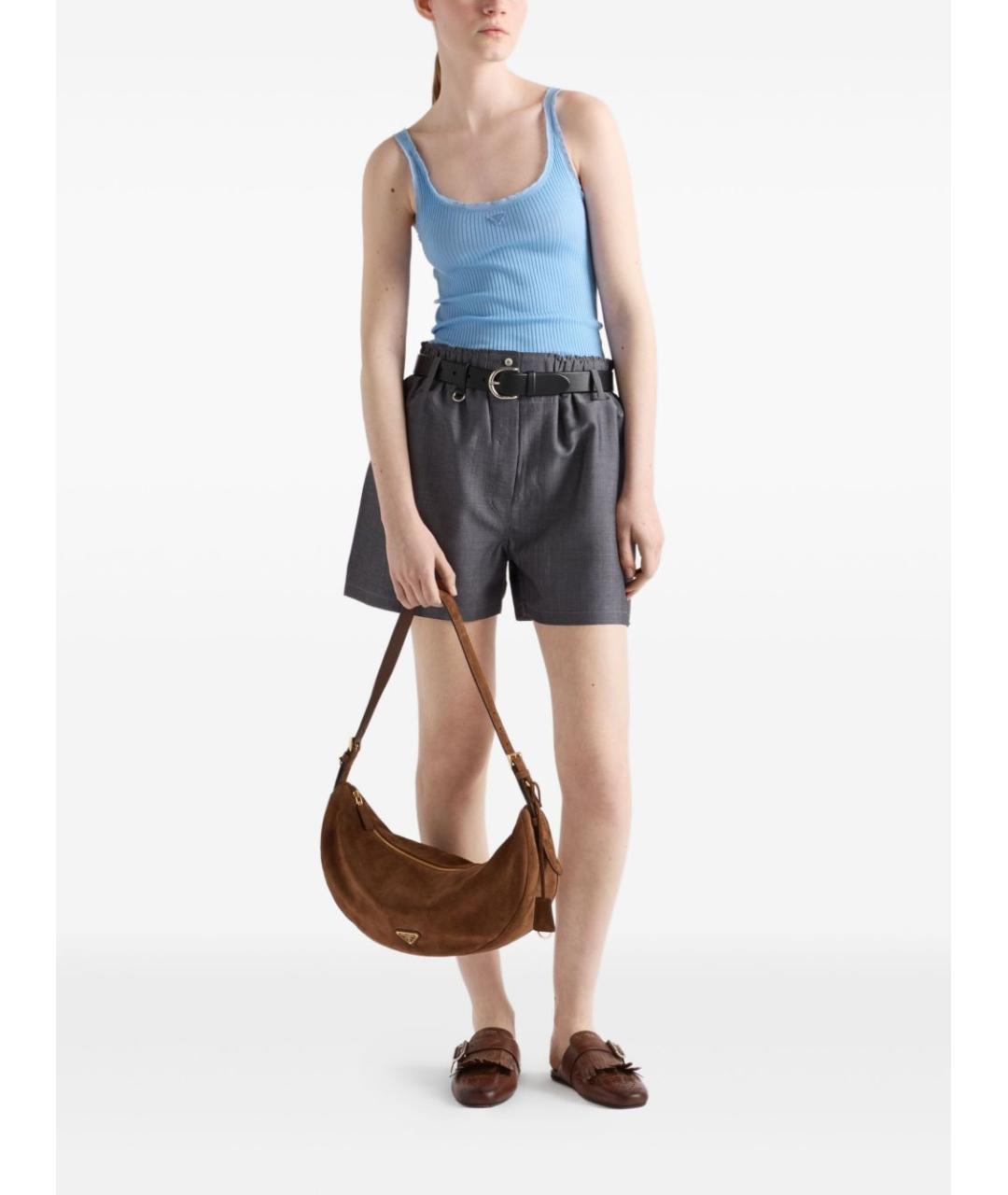 PRADA Коричневая замшевая сумка через плечо, фото 5