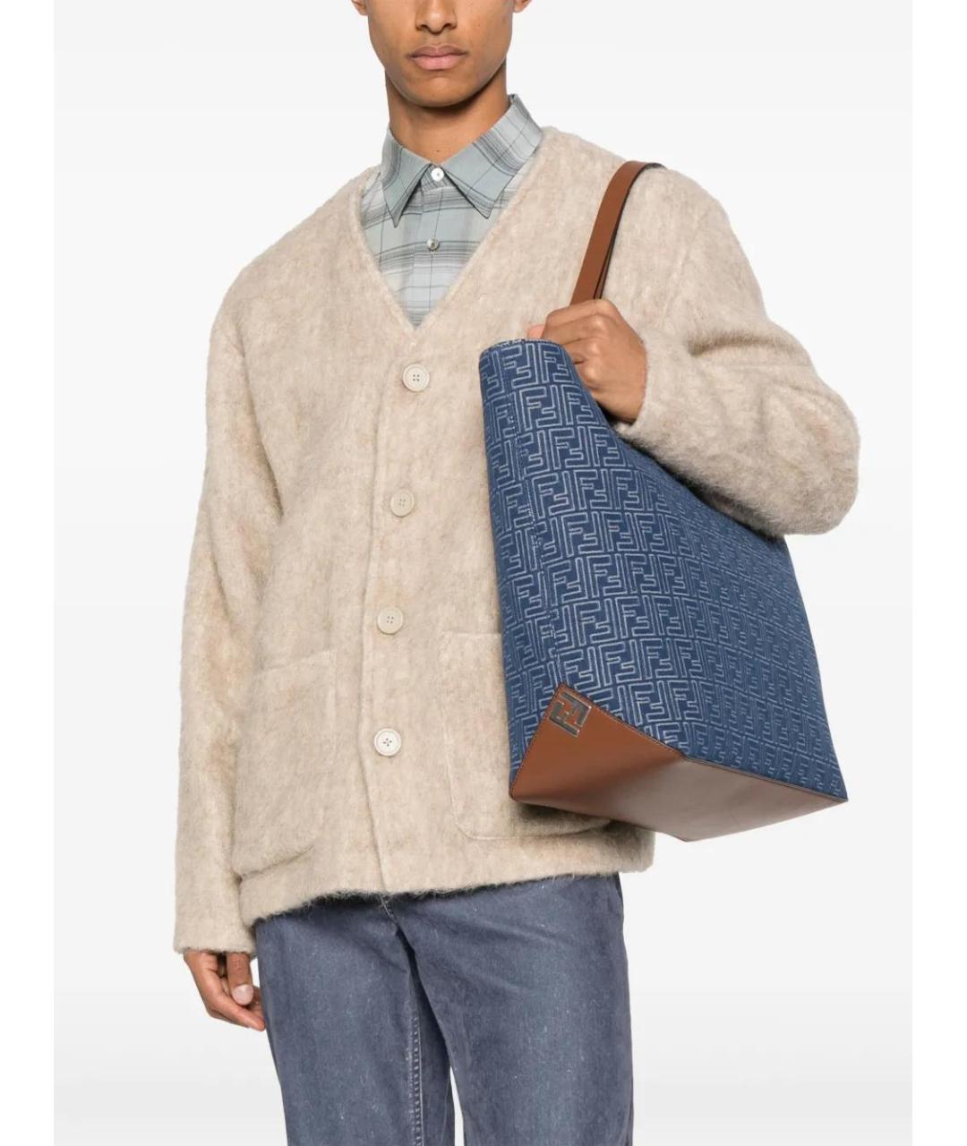 FENDI Синяя сумка тоут, фото 2