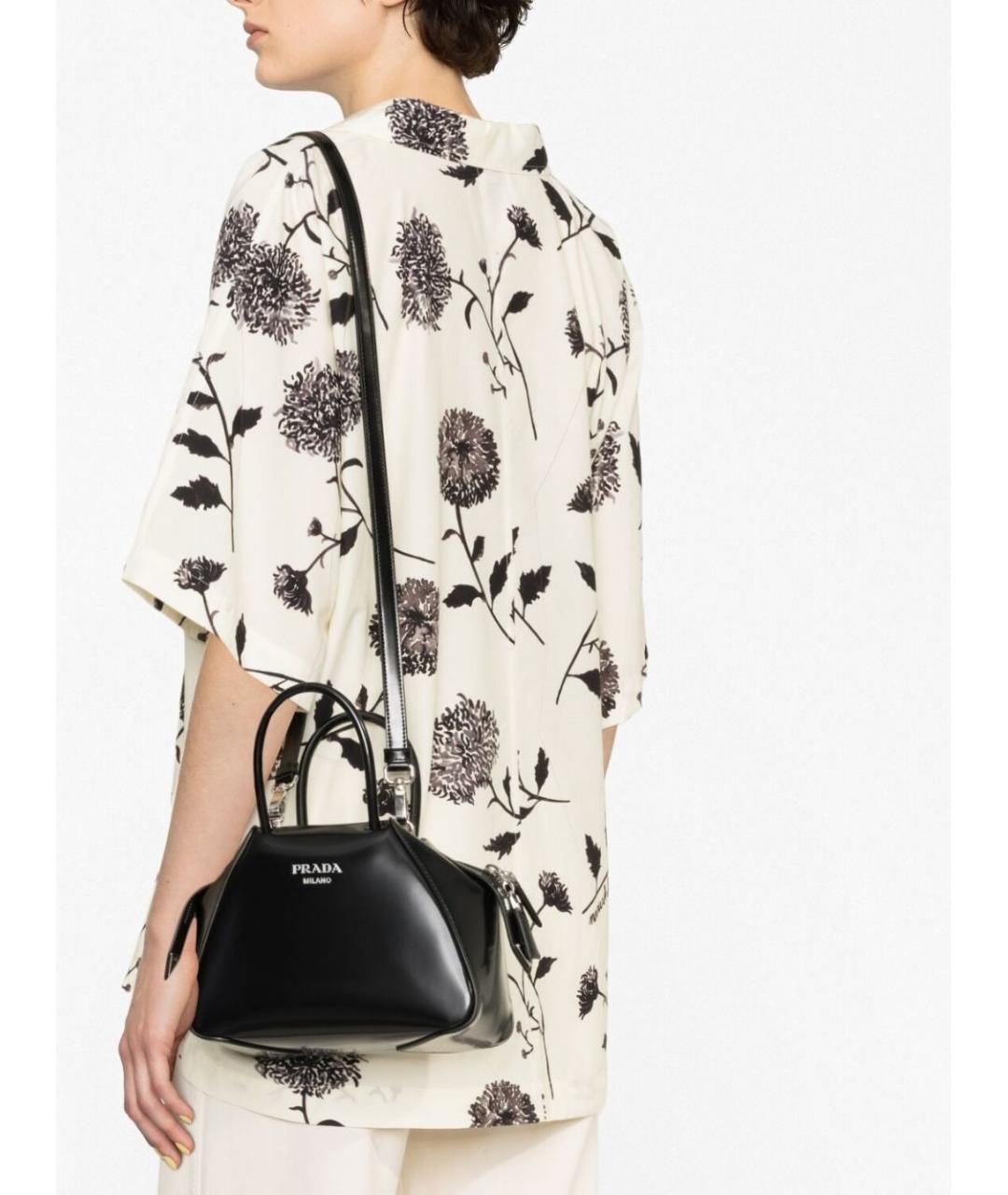 PRADA Черная кожаная сумка тоут, фото 3