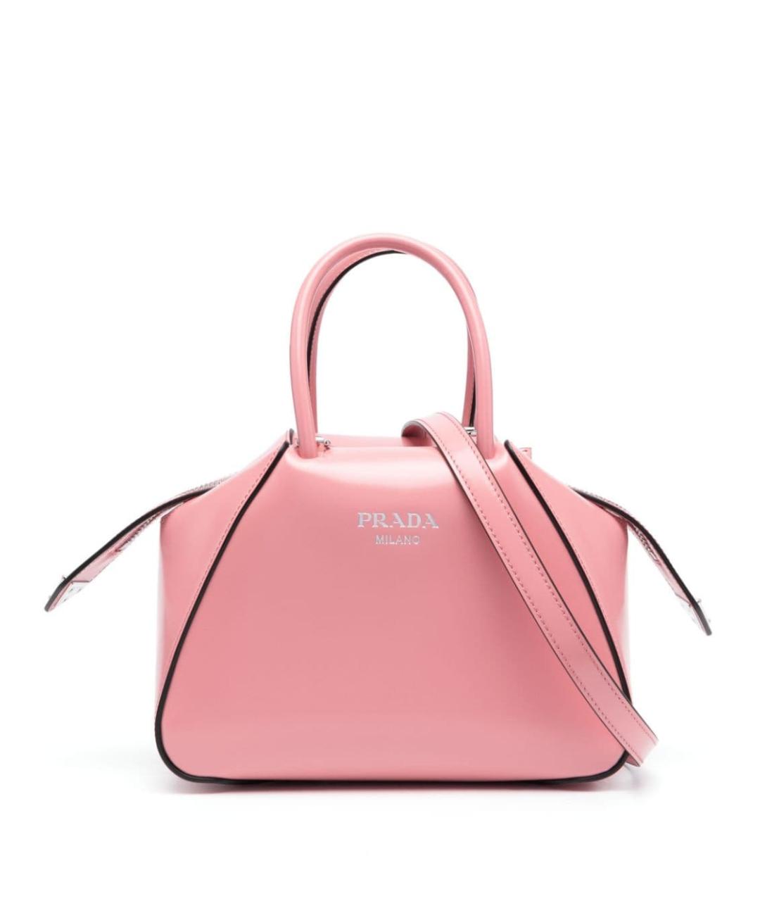 PRADA Розовая кожаная сумка тоут, фото 2