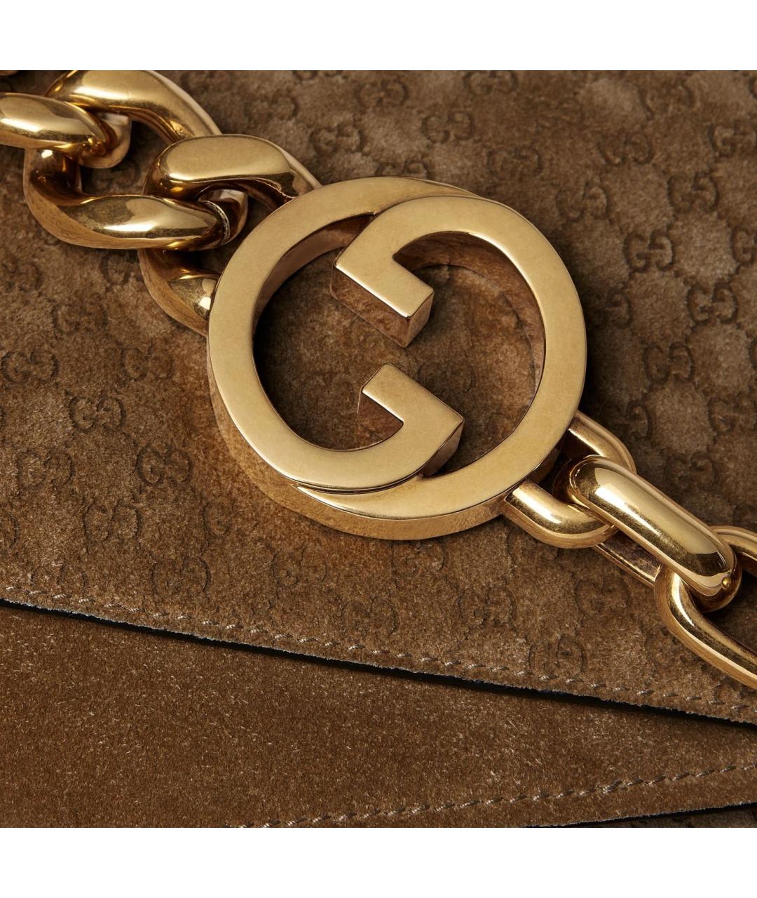 GUCCI Коричневая замшевая сумка тоут, фото 3