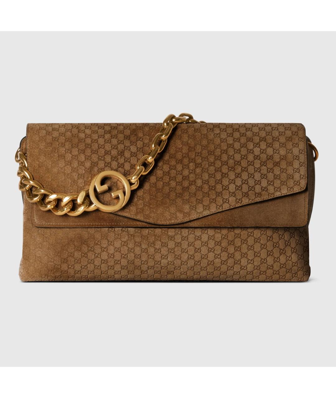 GUCCI Коричневая замшевая сумка тоут, фото 6