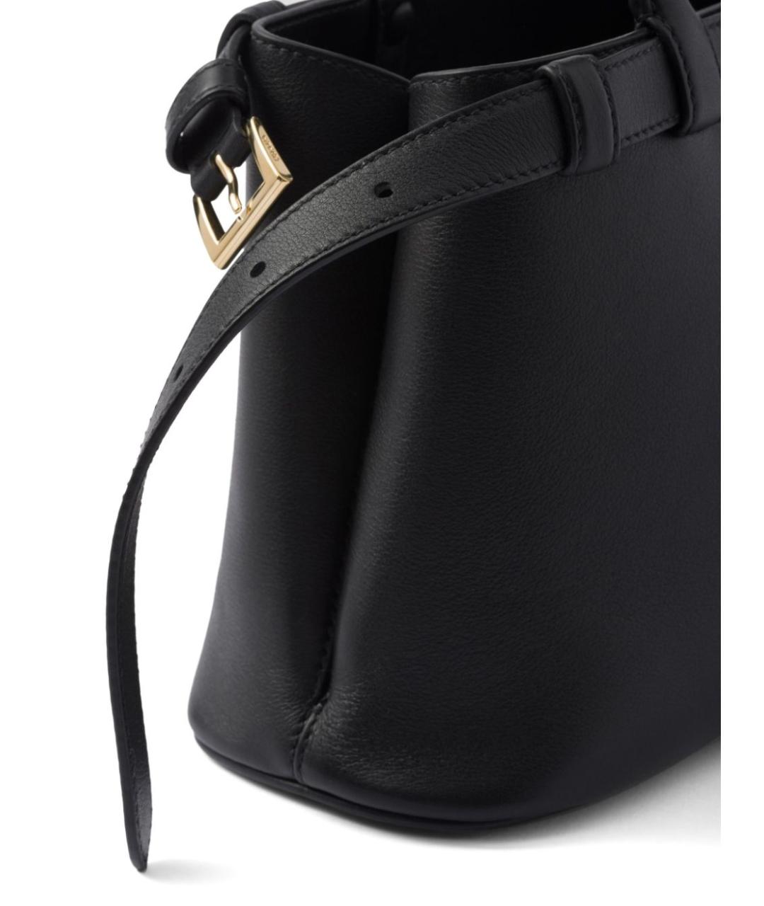 PRADA Черная кожаная сумка с короткими ручками, фото 3