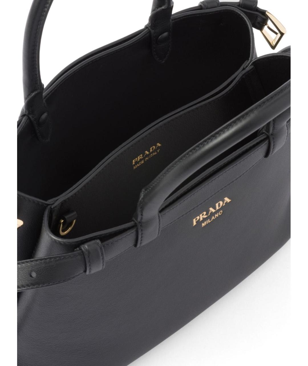 PRADA Черная кожаная сумка с короткими ручками, фото 2