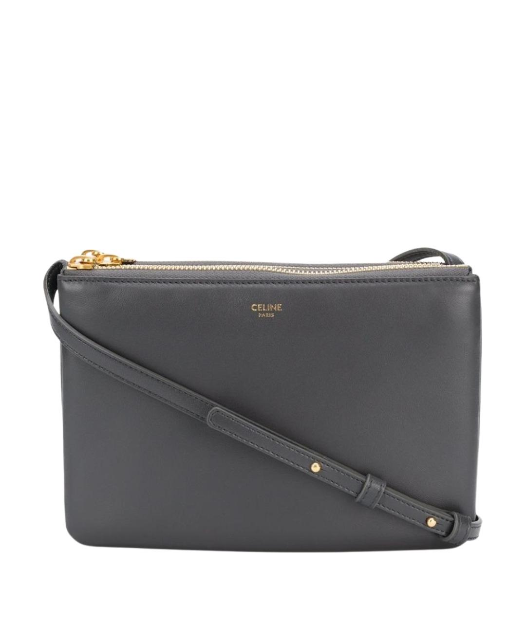 CELINE Серая кожаная сумка через плечо, фото 1