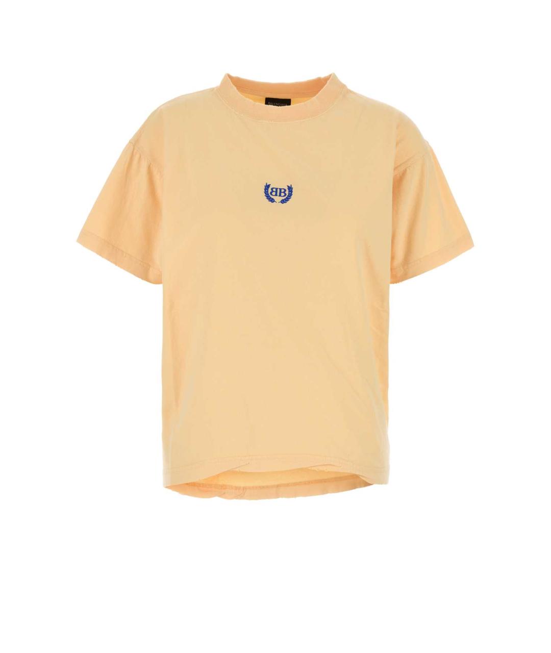 BALENCIAGA Желтая хлопковая футболка, фото 1
