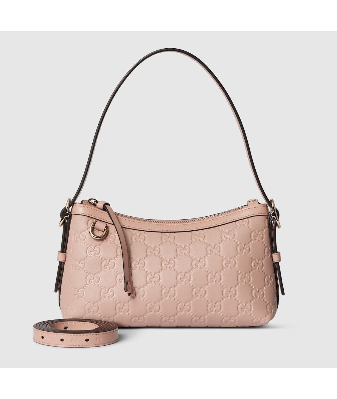 GUCCI Розовая кожаная сумка с короткими ручками, фото 4