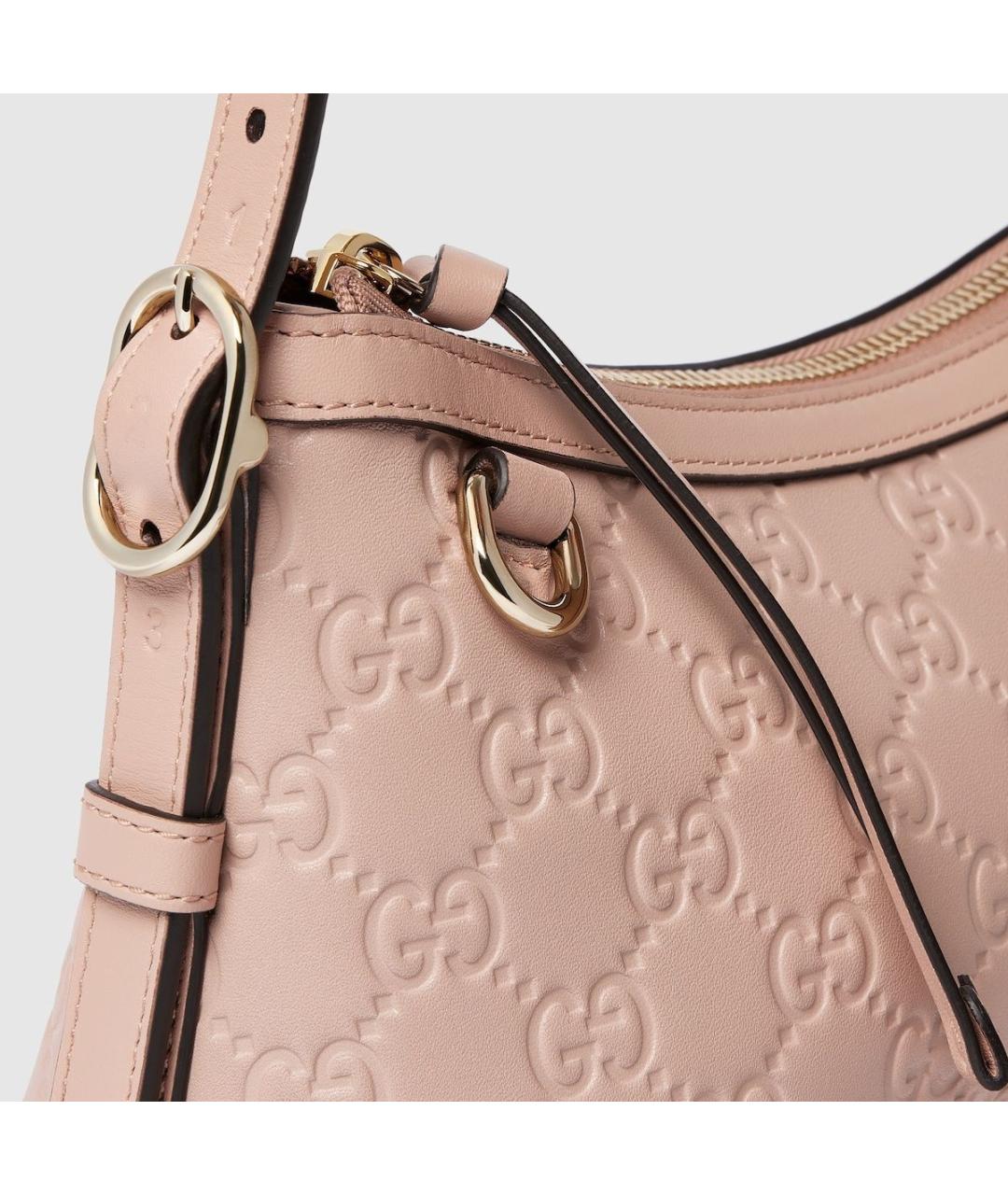 GUCCI Розовая кожаная сумка с короткими ручками, фото 3