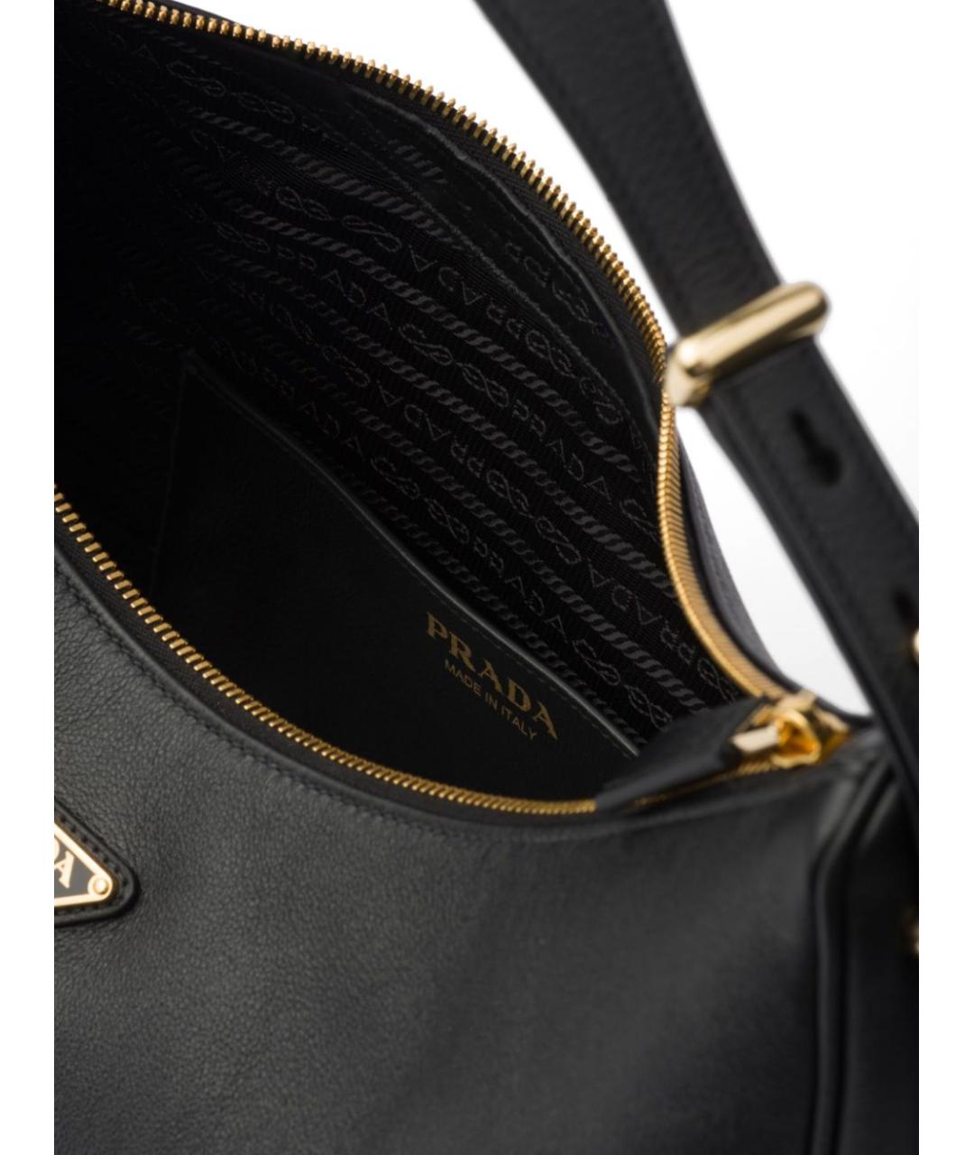 PRADA Черная кожаная сумка с короткими ручками, фото 2