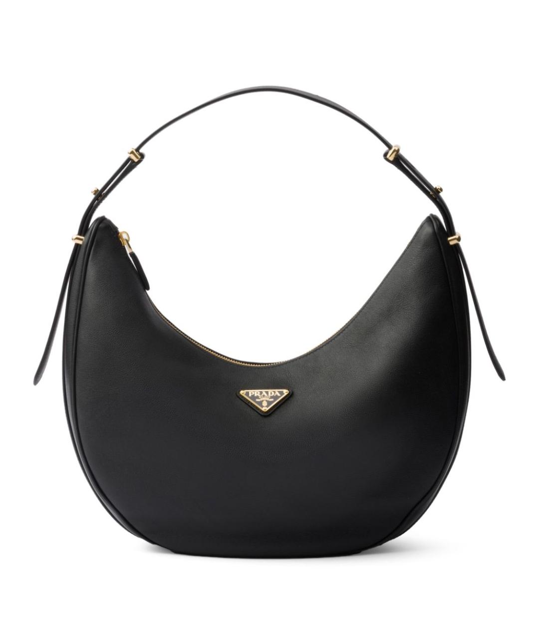 PRADA Черная кожаная сумка с короткими ручками, фото 1