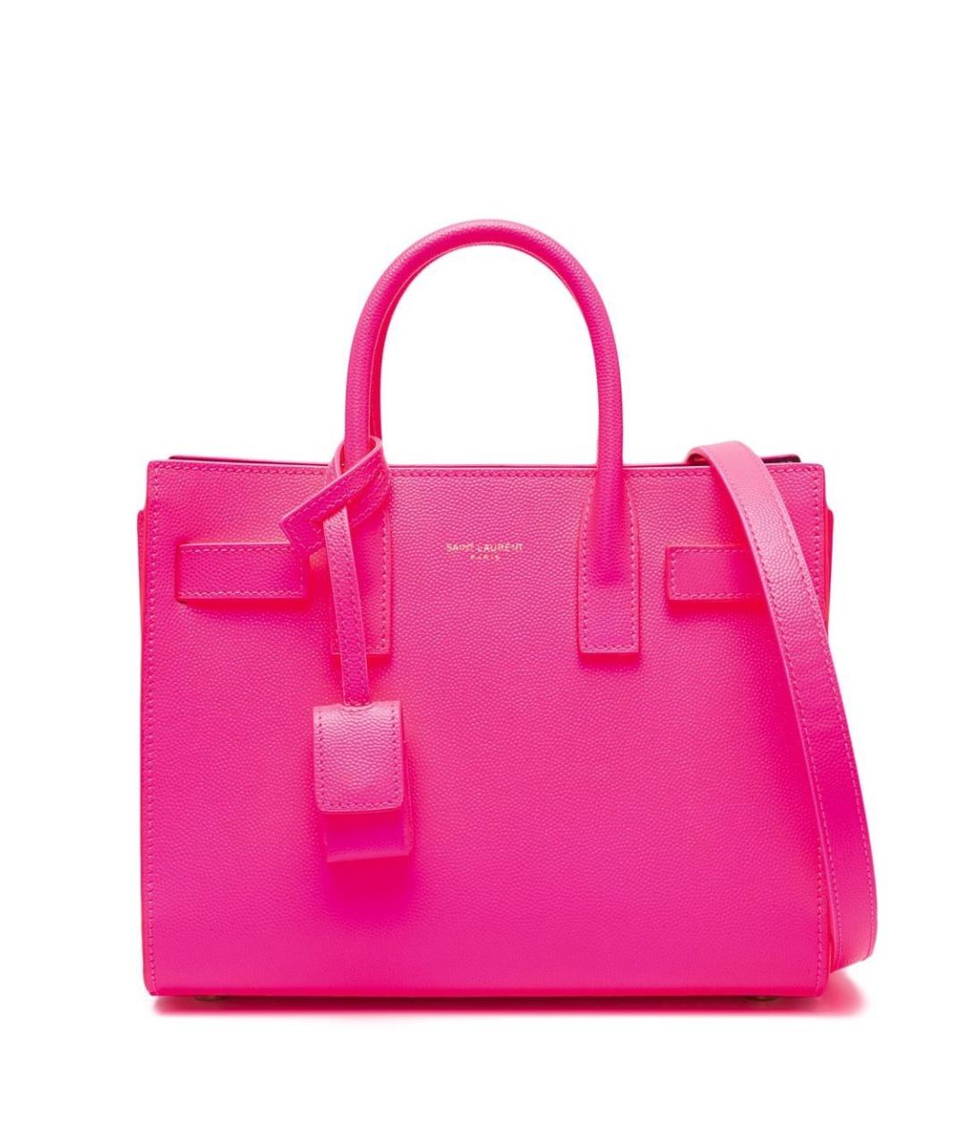 SAINT LAURENT Розовая кожаная сумка через плечо, фото 1