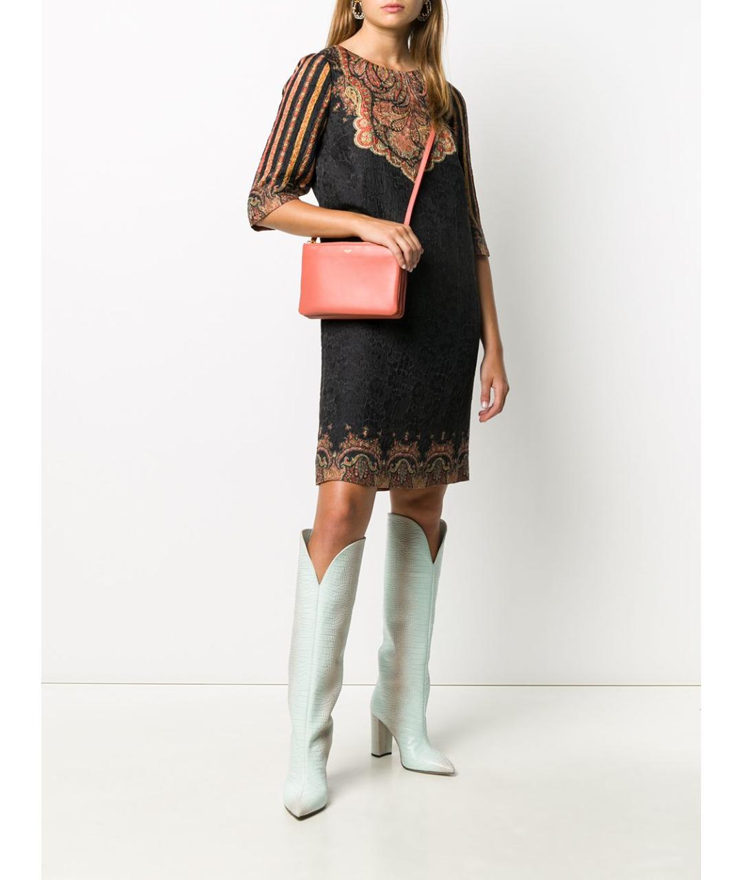 CELINE Розовая кожаная сумка через плечо, фото 5