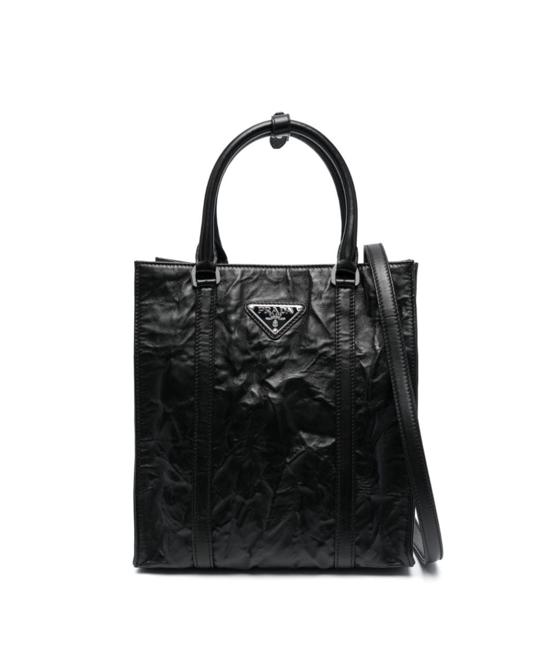 PRADA Черная кожаная сумка тоут, фото 1