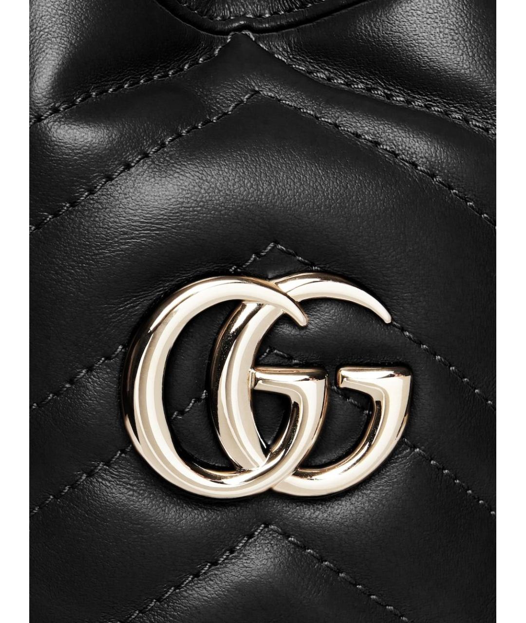 GUCCI Черная кожаная сумка через плечо, фото 5