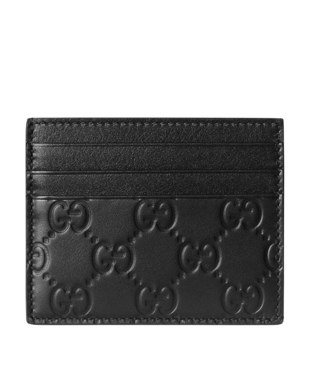 GUCCI Черный кожаный кардхолдер, фото 1