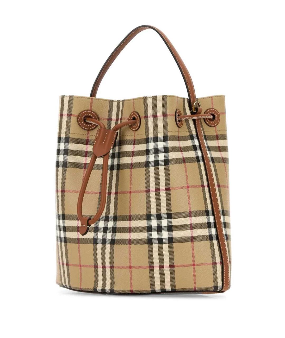 BURBERRY Коричневая сумка с короткими ручками из искусственной кожи, фото 3