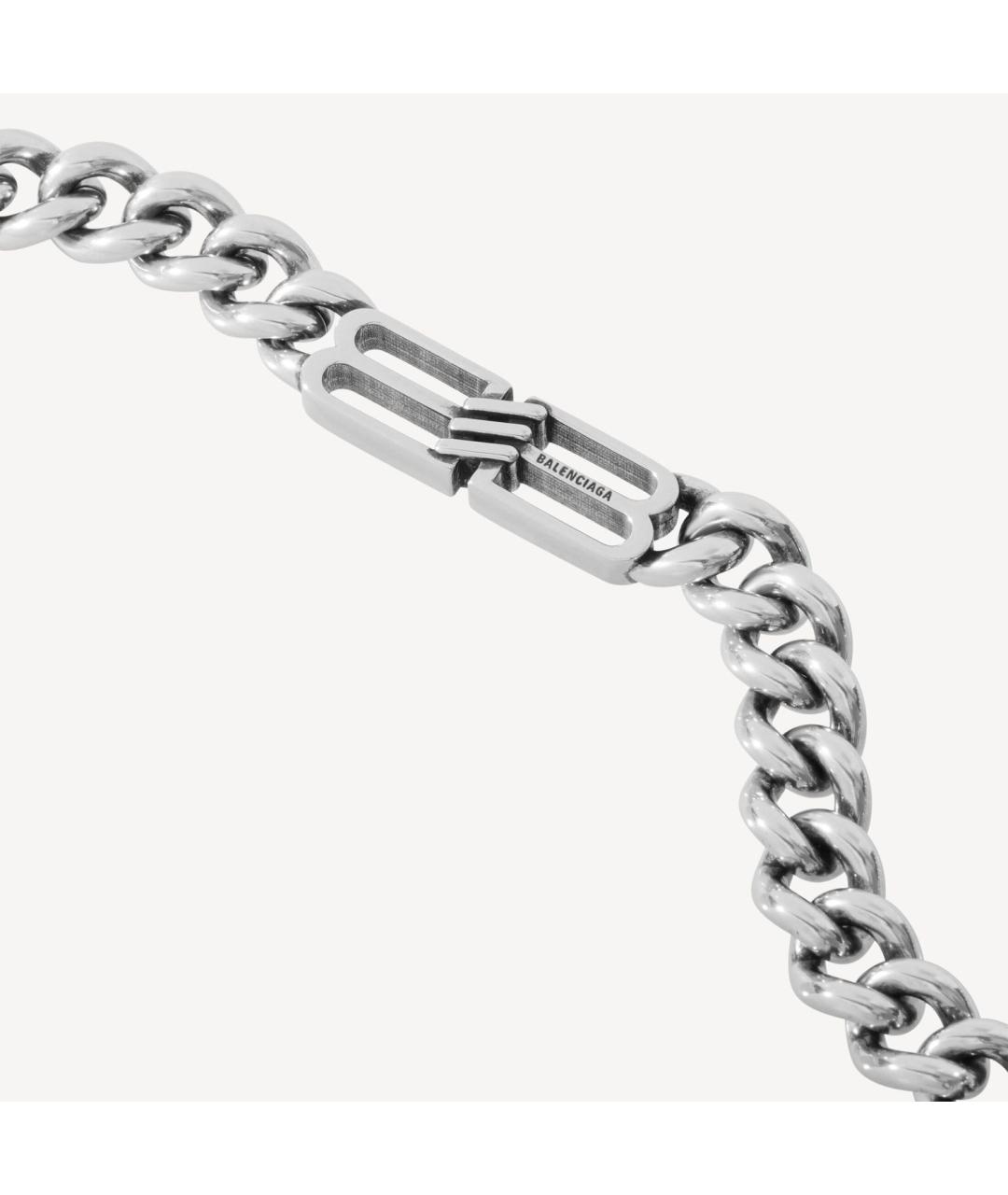 BALENCIAGA Серебряное металлическое колье, фото 4