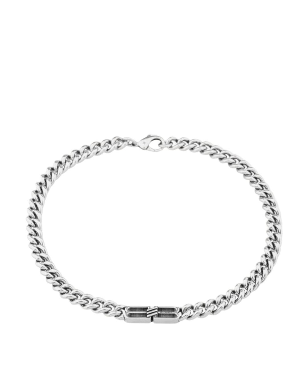 BALENCIAGA Серебряное металлическое колье, фото 1