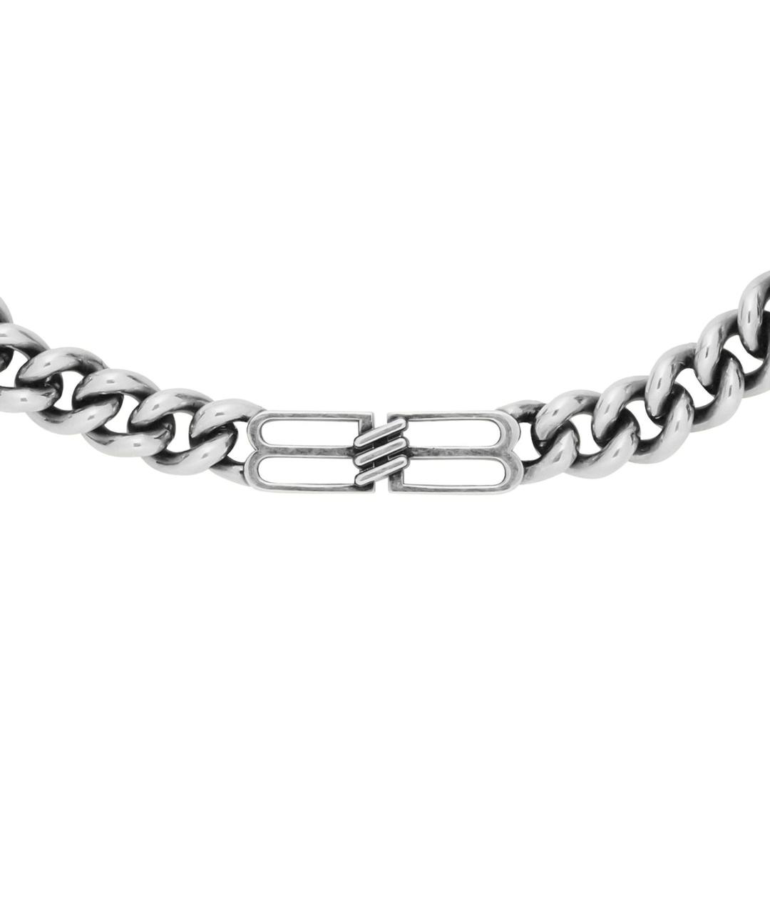 BALENCIAGA Серебряное металлическое колье, фото 3