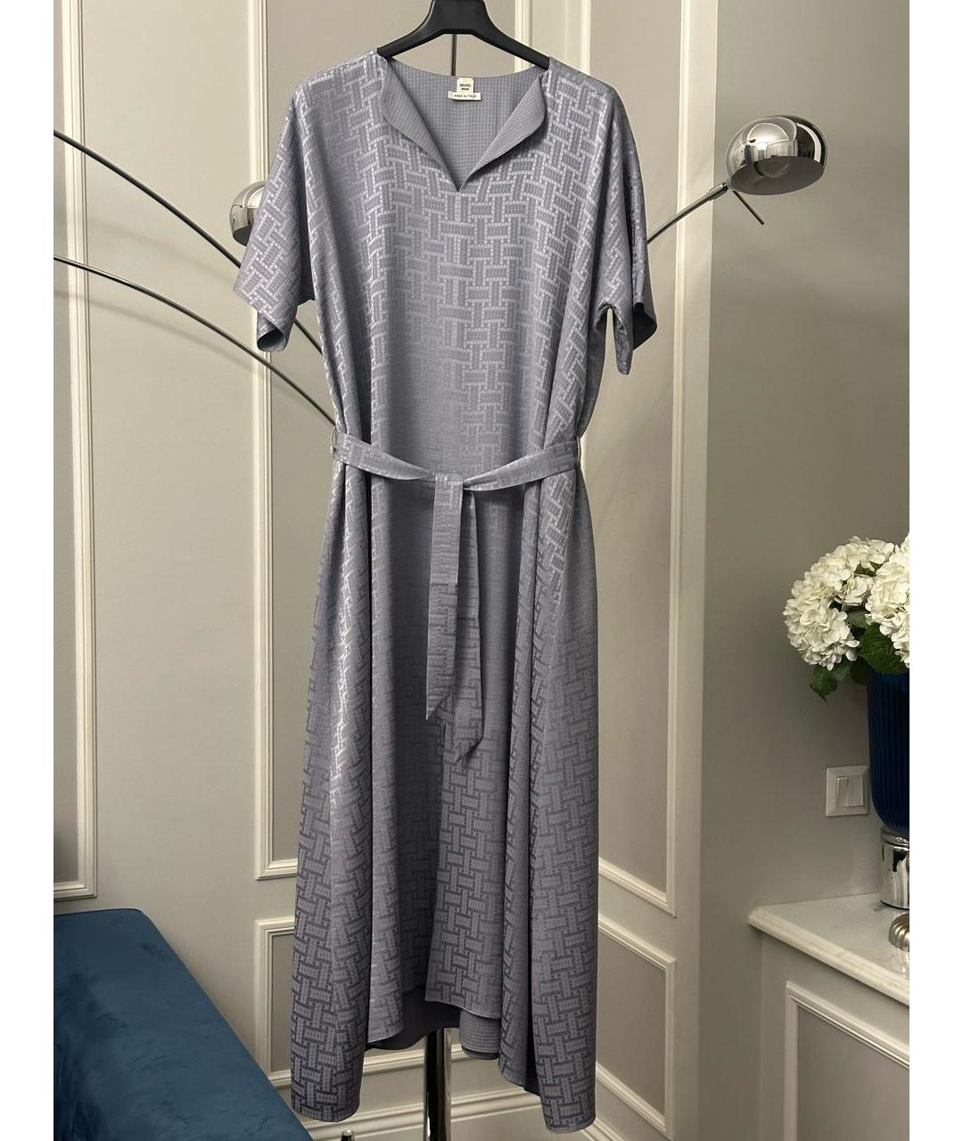 HERMES Серое шелковое повседневное платье, фото 9