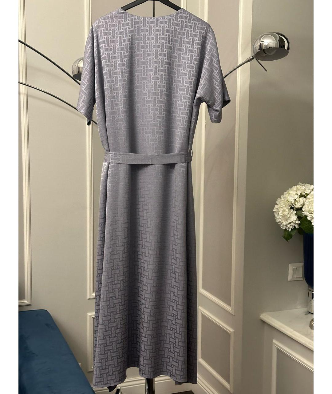 HERMES Серое шелковое повседневное платье, фото 2