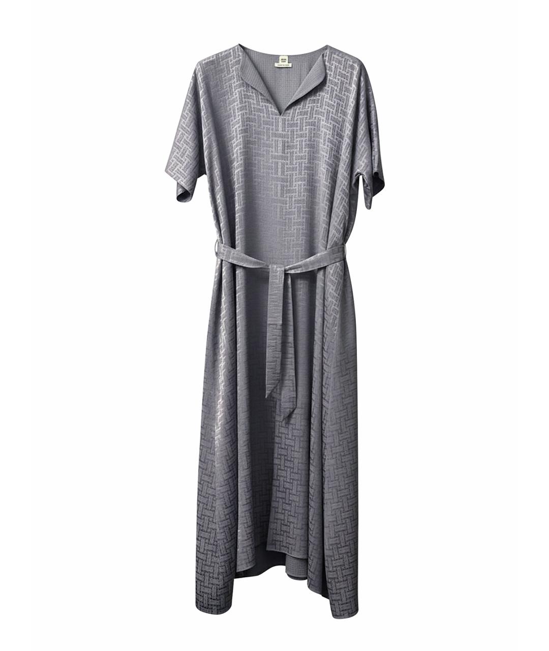 HERMES Серое шелковое повседневное платье, фото 1