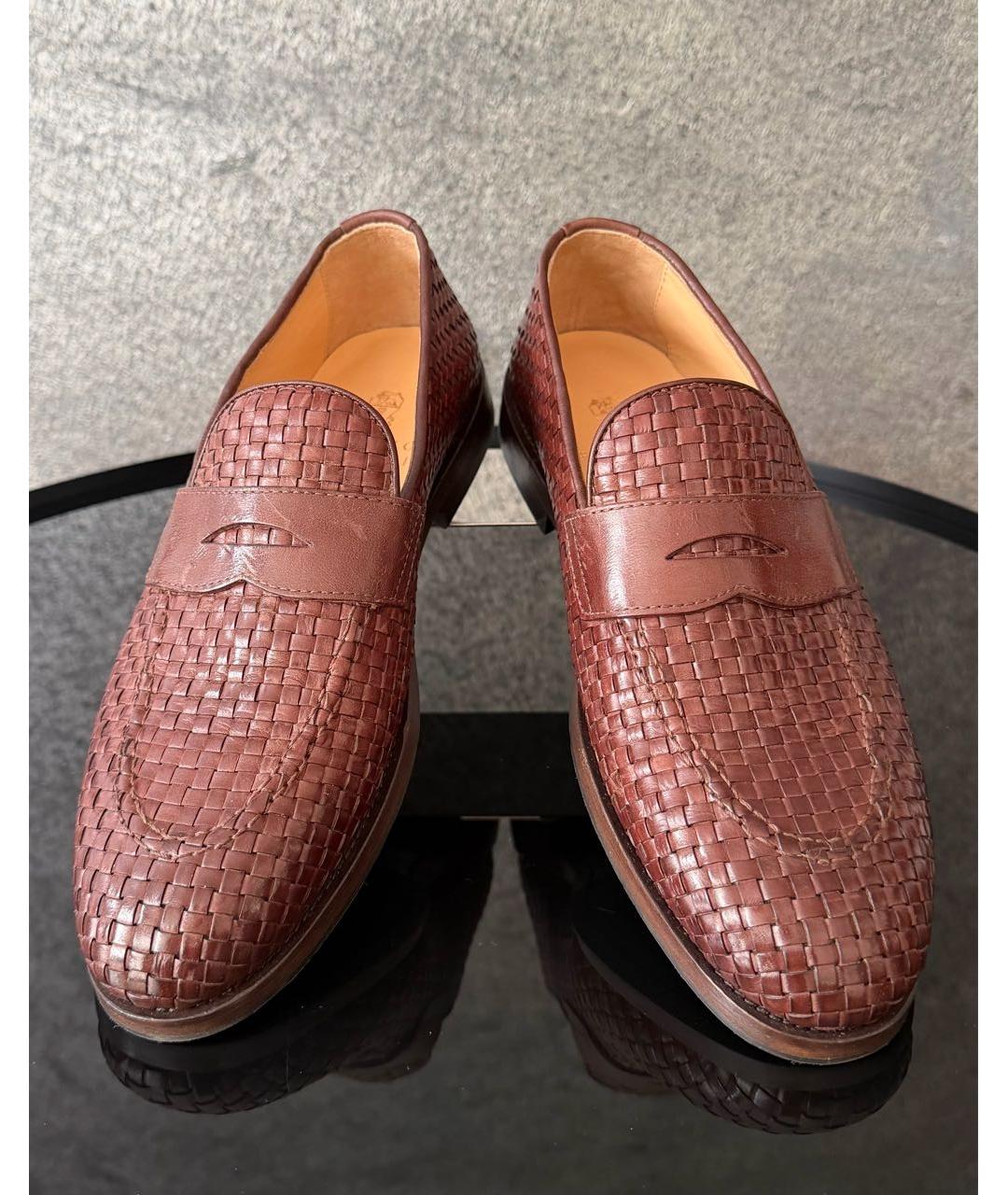 BRUNELLO CUCINELLI Коричневые кожаные лоферы, фото 2