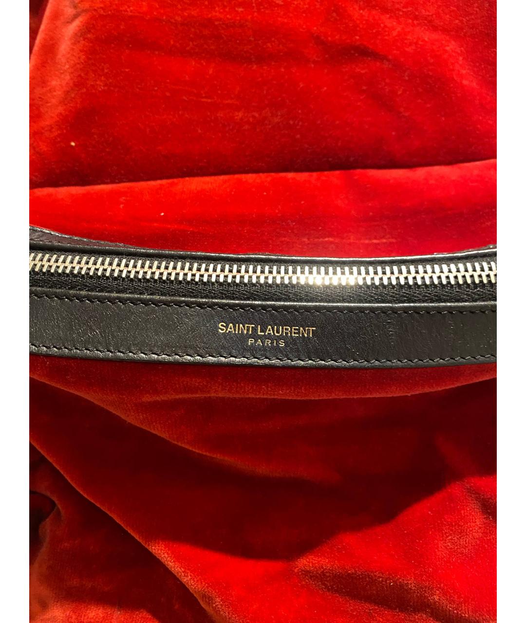 SAINT LAURENT Красный бархатный рюкзак, фото 5