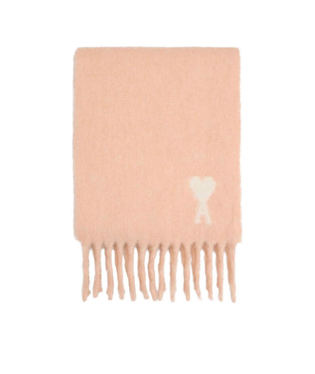 Ami Paris Розовый шерстяной шарф, фото 1