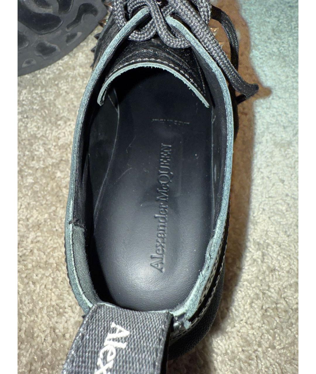 ALEXANDER MCQUEEN Черные кожаные брогги и оксфорды, фото 4