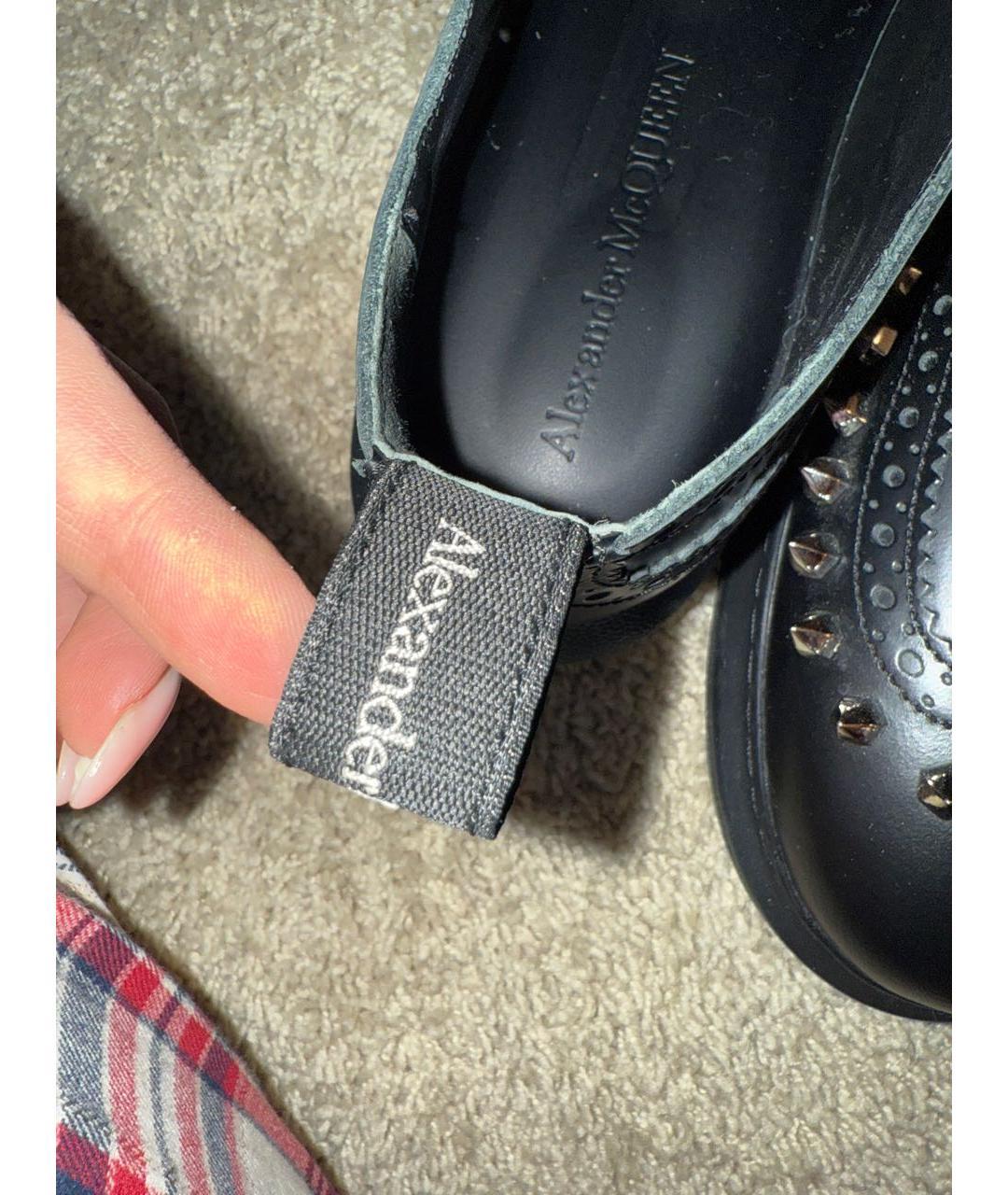 ALEXANDER MCQUEEN Черные кожаные брогги и оксфорды, фото 6