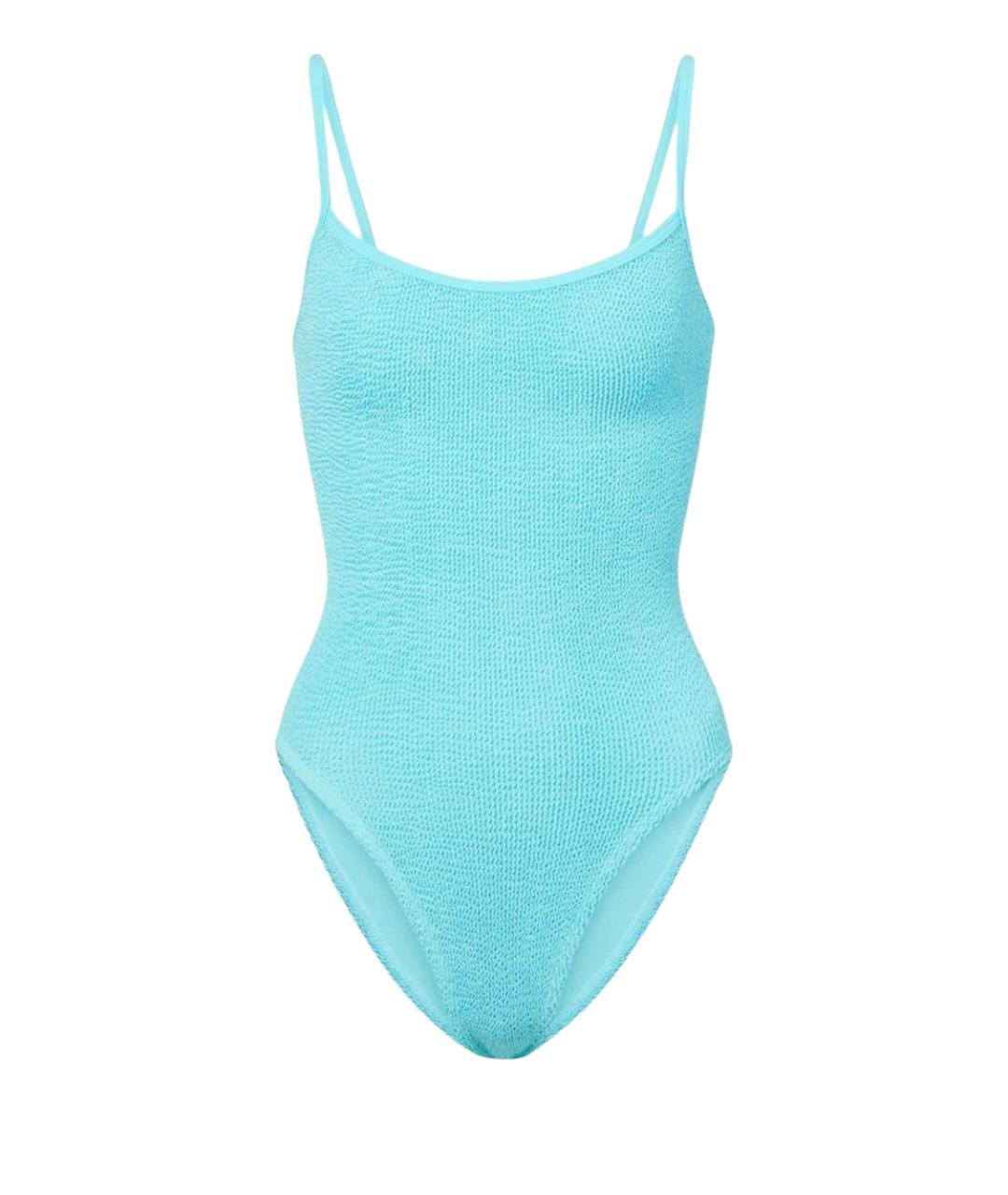 HUNZA G Бирюзовый полиамидовый купальник, фото 1