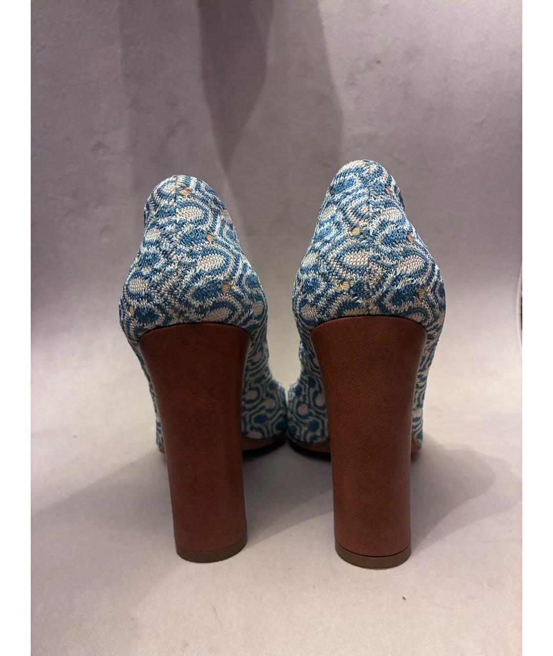 MISSONI Голубые текстильные туфли, фото 4