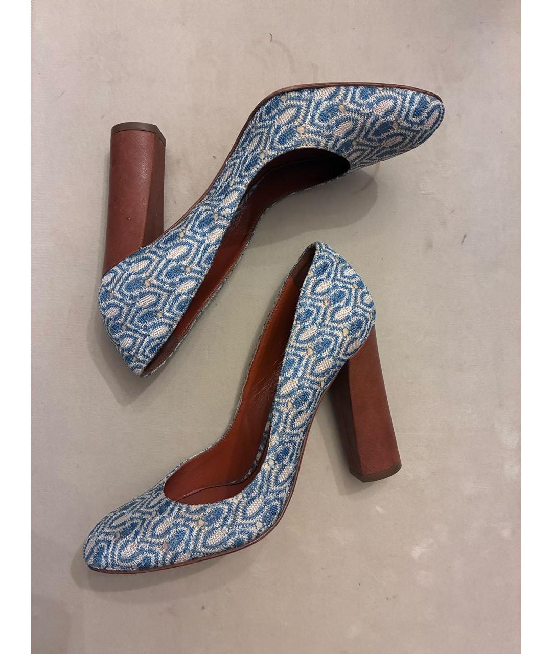 MISSONI Голубые текстильные туфли, фото 6