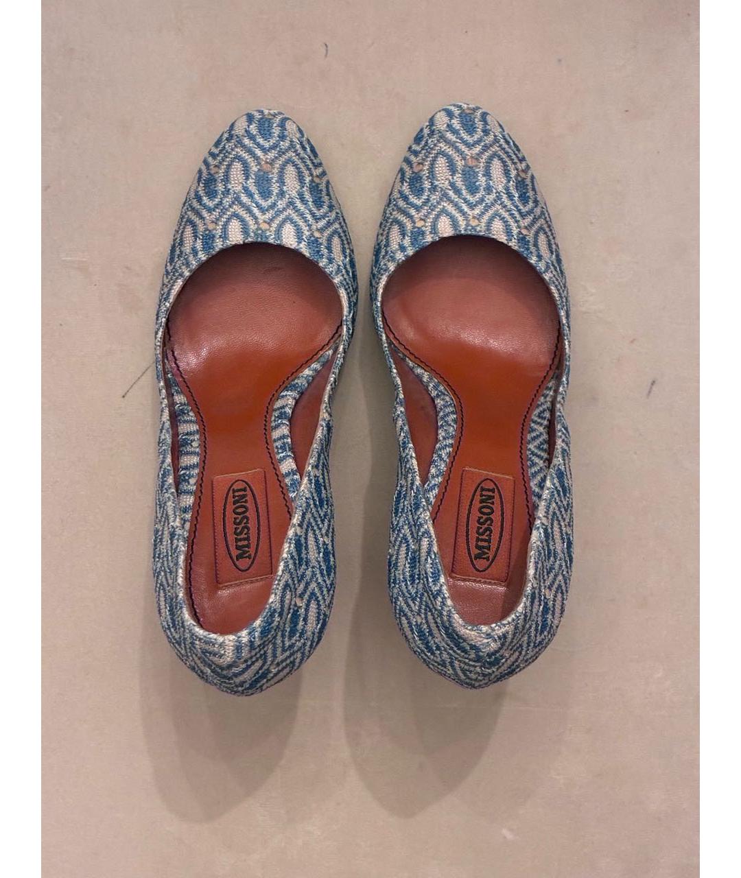 MISSONI Голубые текстильные туфли, фото 3