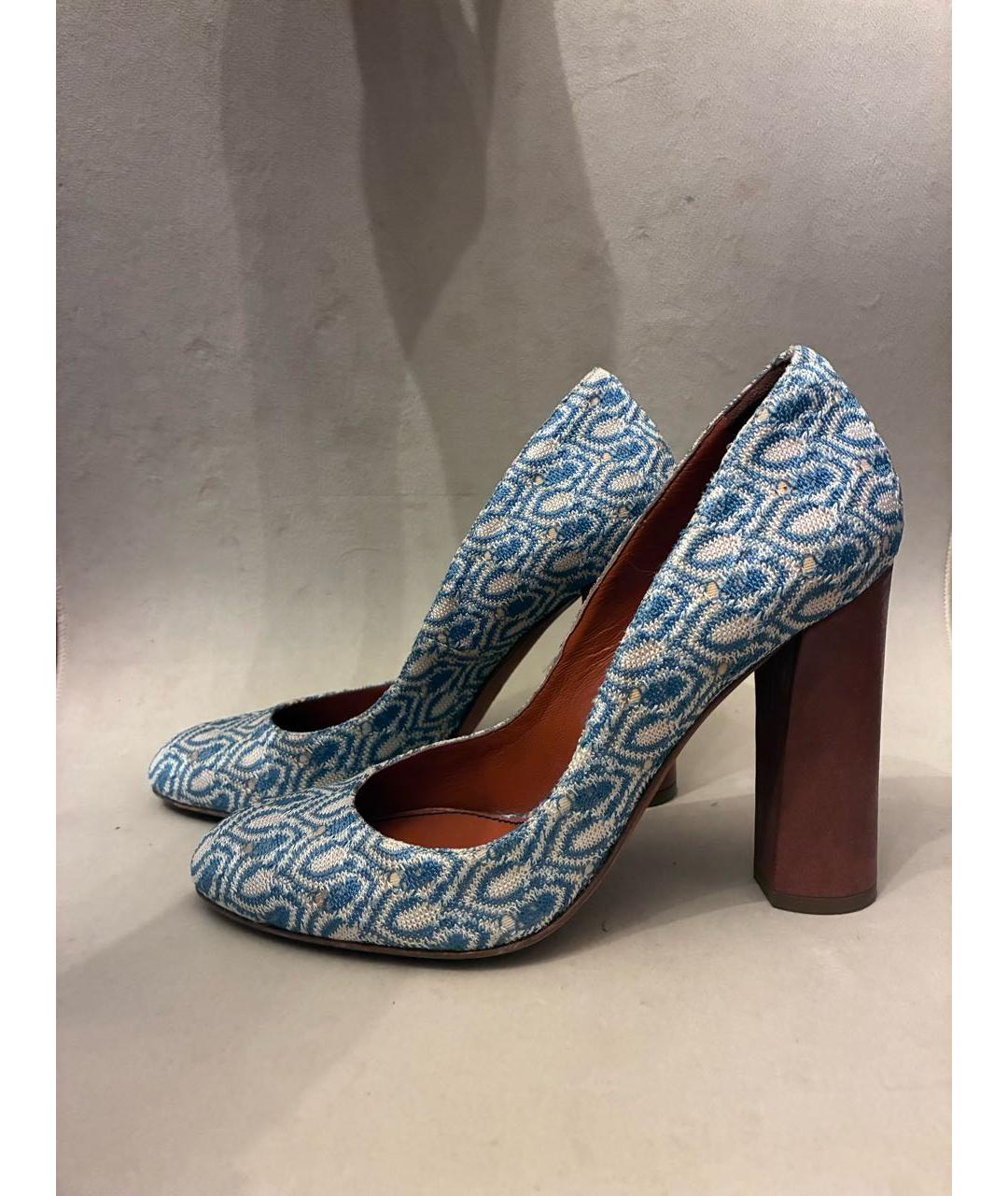 MISSONI Голубые текстильные туфли, фото 5