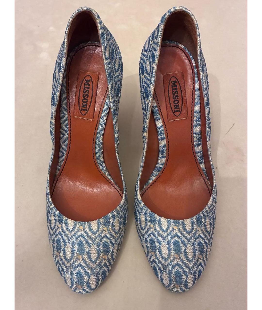 MISSONI Голубые текстильные туфли, фото 2