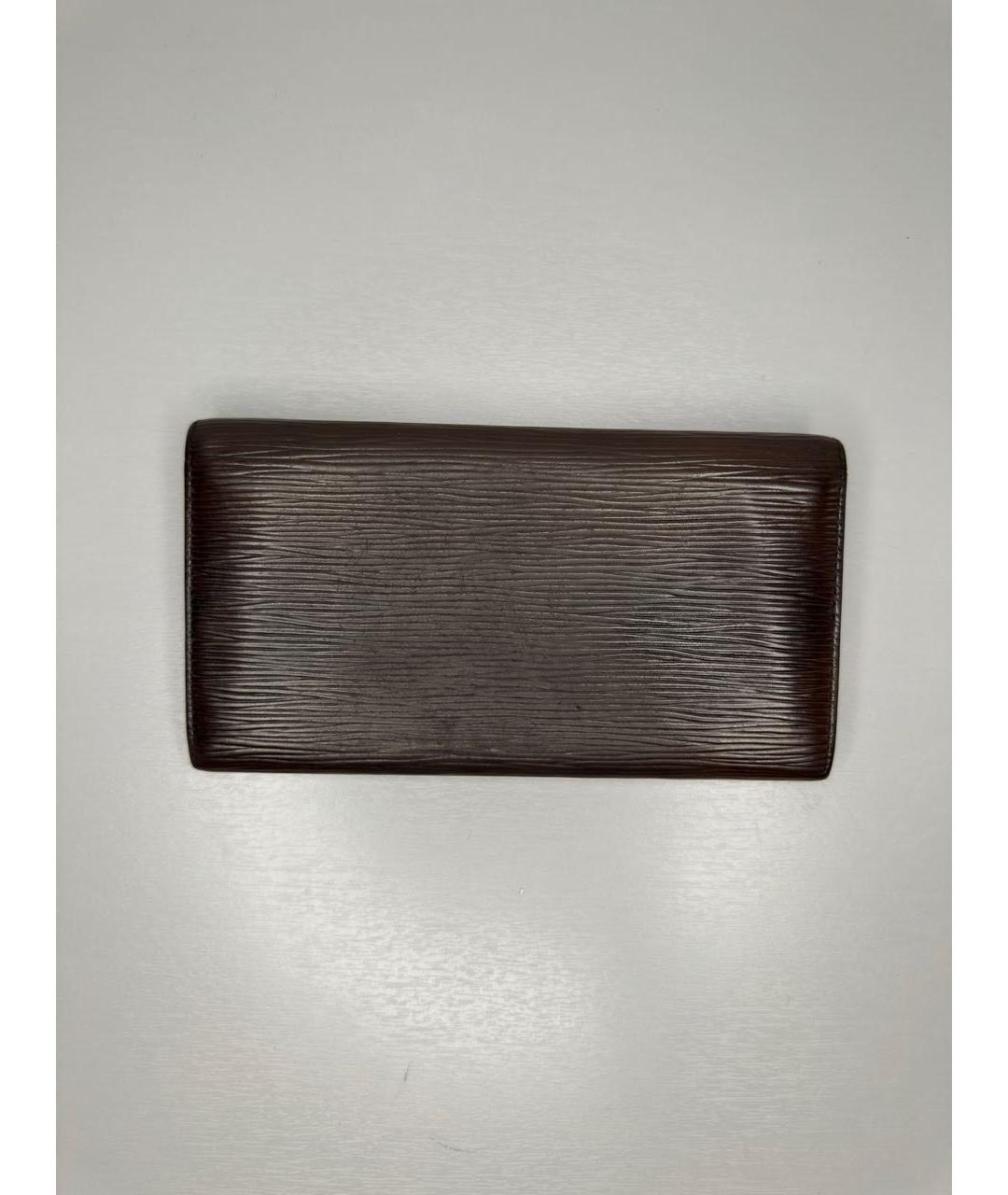 LOUIS VUITTON Коричневый кожаный кошелек, фото 2