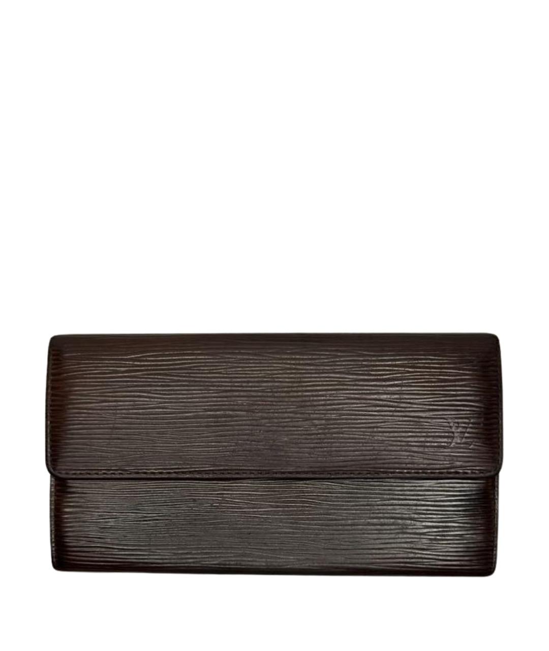 LOUIS VUITTON Коричневый кожаный кошелек, фото 1